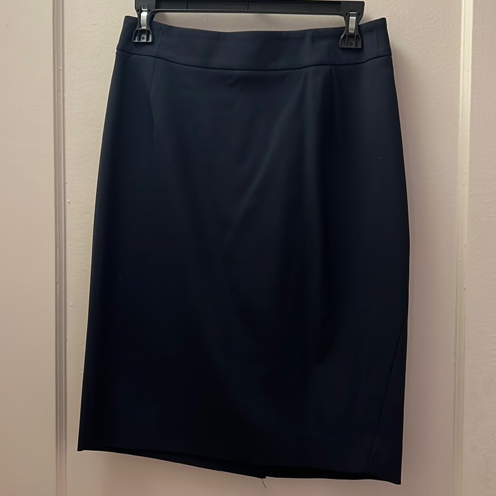Theory navy pencil skirt wool blend